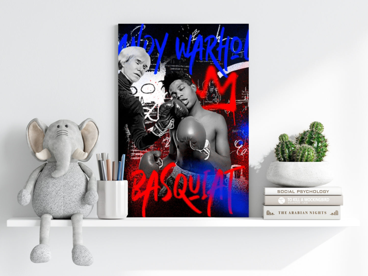 Boxing Match Graffiti Aluminum Print