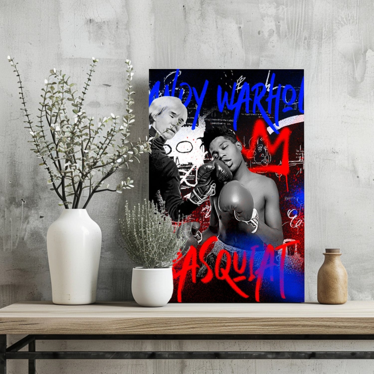 Boxing Match Graffiti Aluminum Print