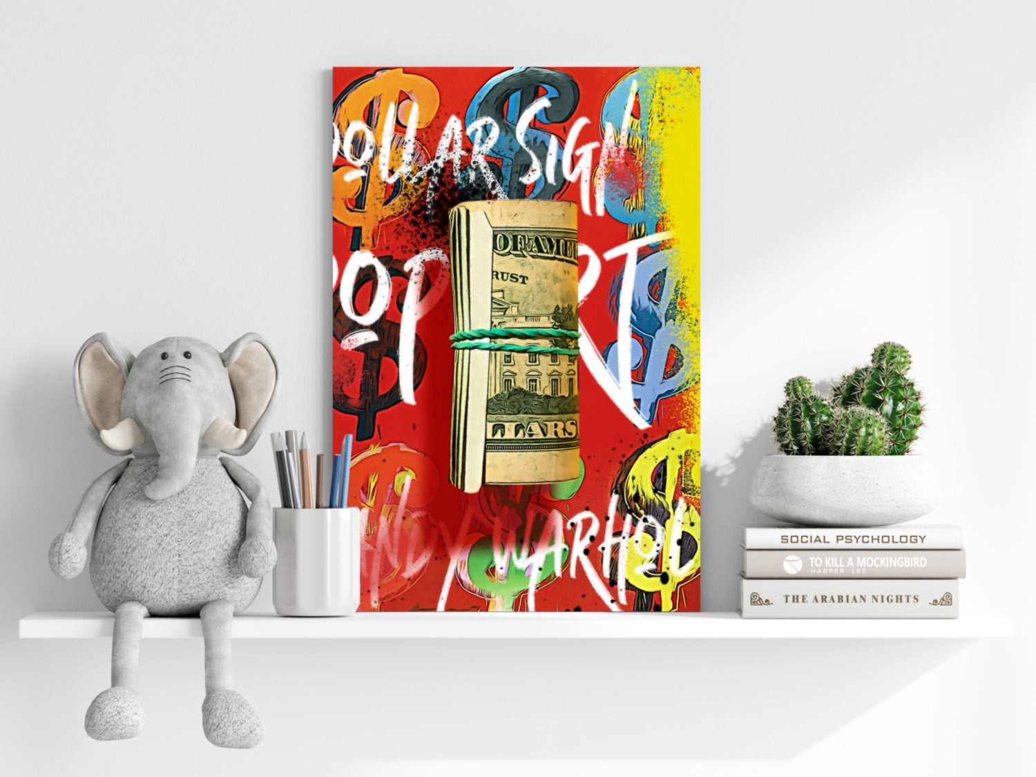 Rolled Cash Dollar Graffiti Aluminum Print