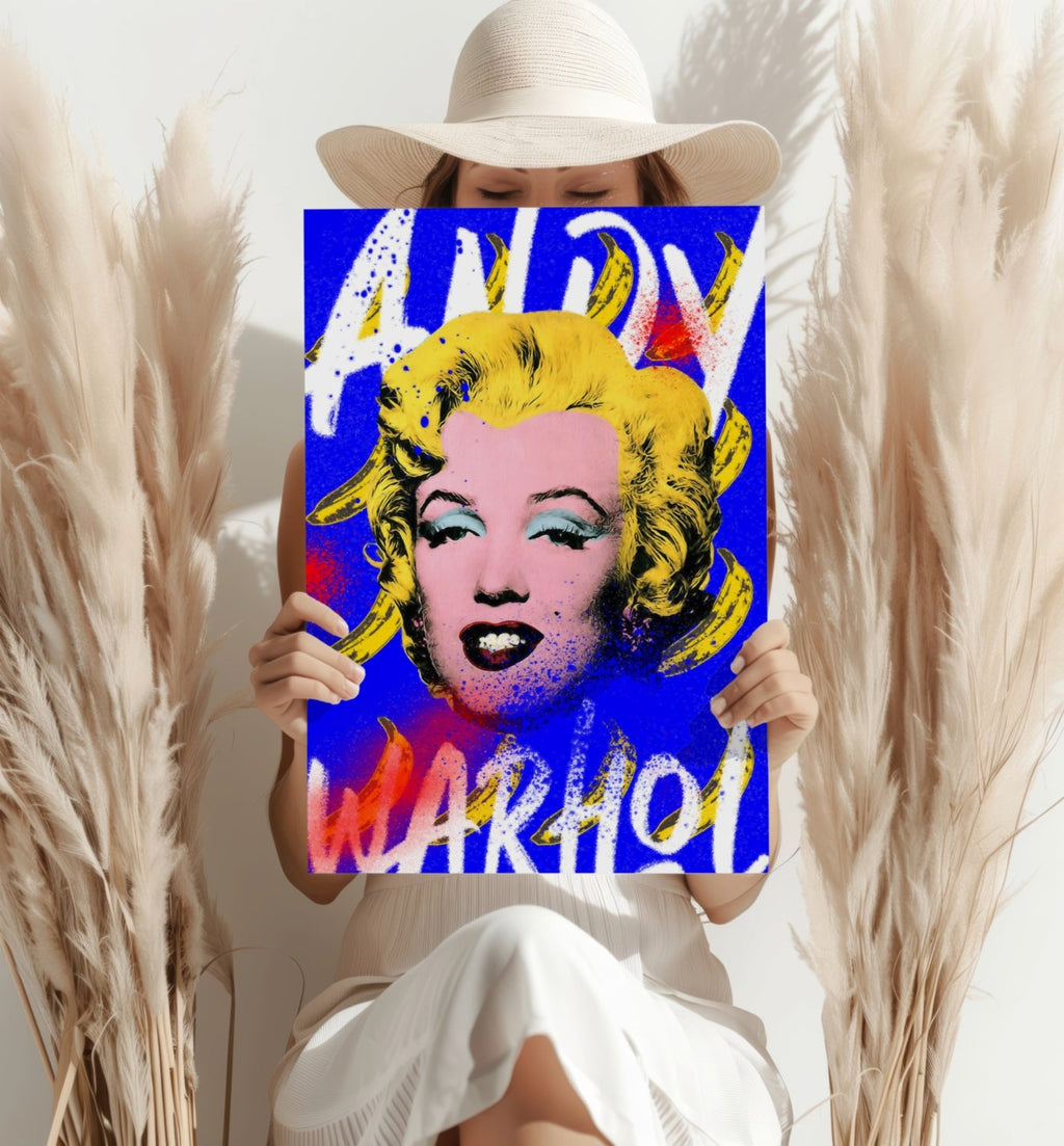 Blue Pop Blonde Portrait Aluminum Print