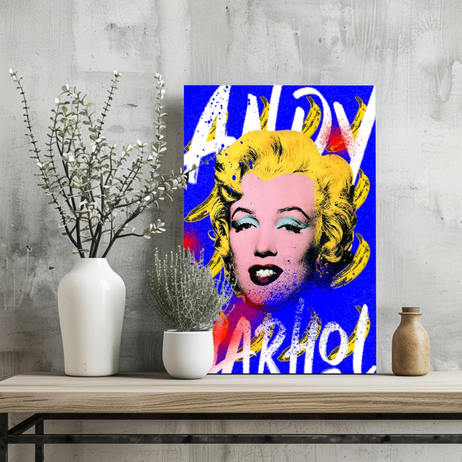 Blue Pop Blonde Portrait Aluminum Print
