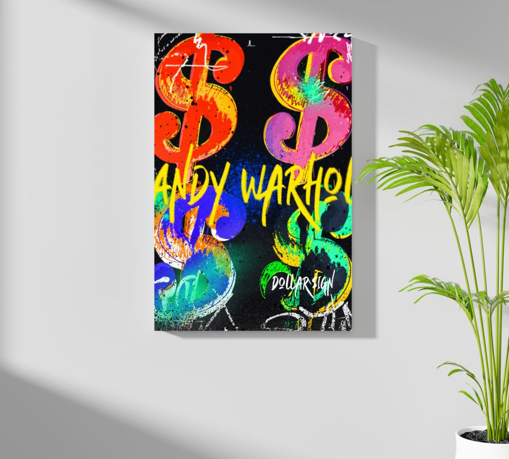 Neon Dollar Signs Aluminum Print