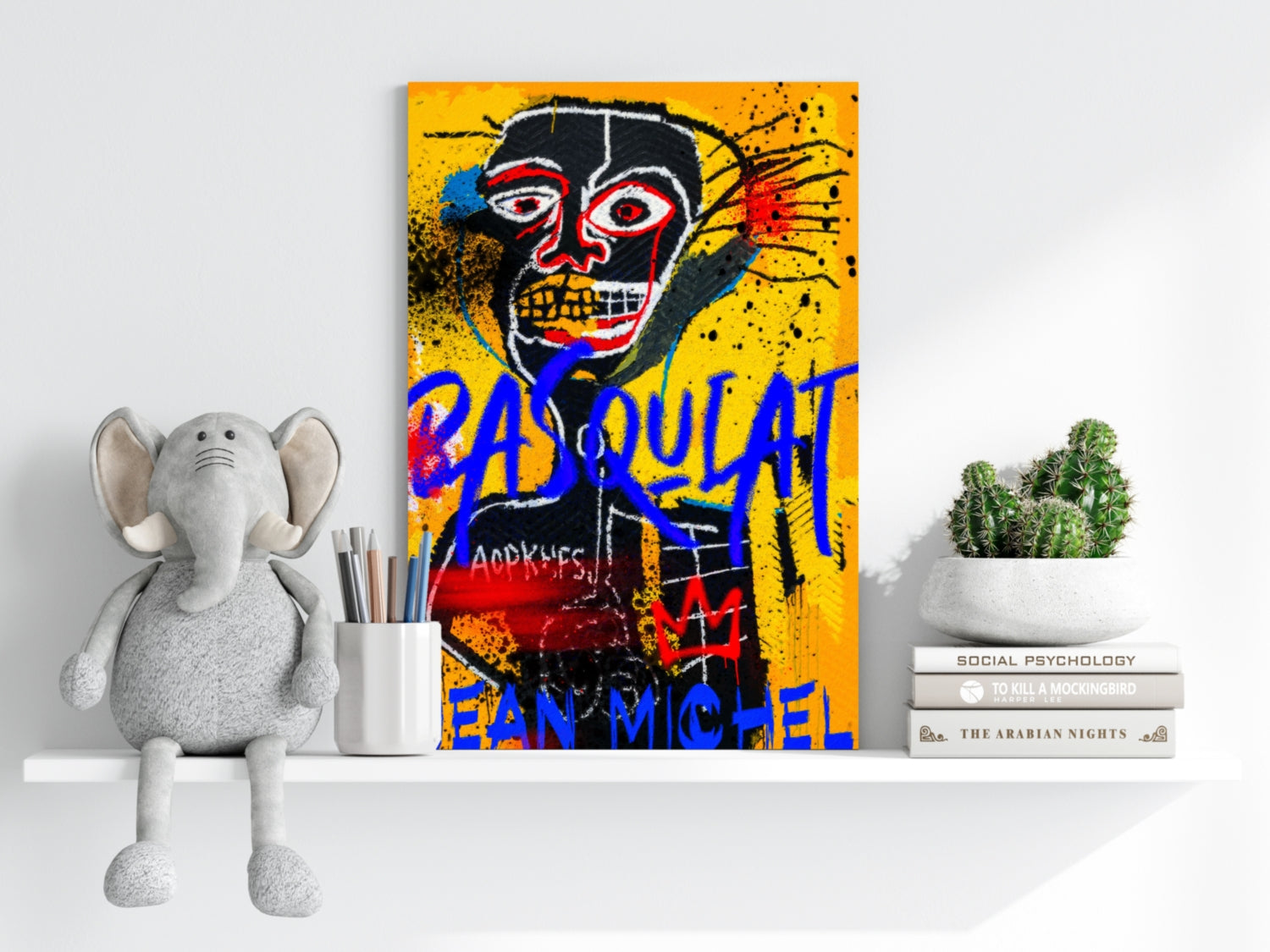 Yellow Skull Figure Aluminum Print