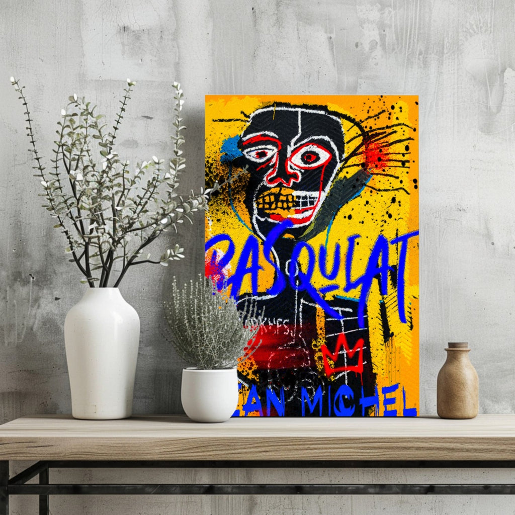 Yellow Skull Figure Aluminum Print