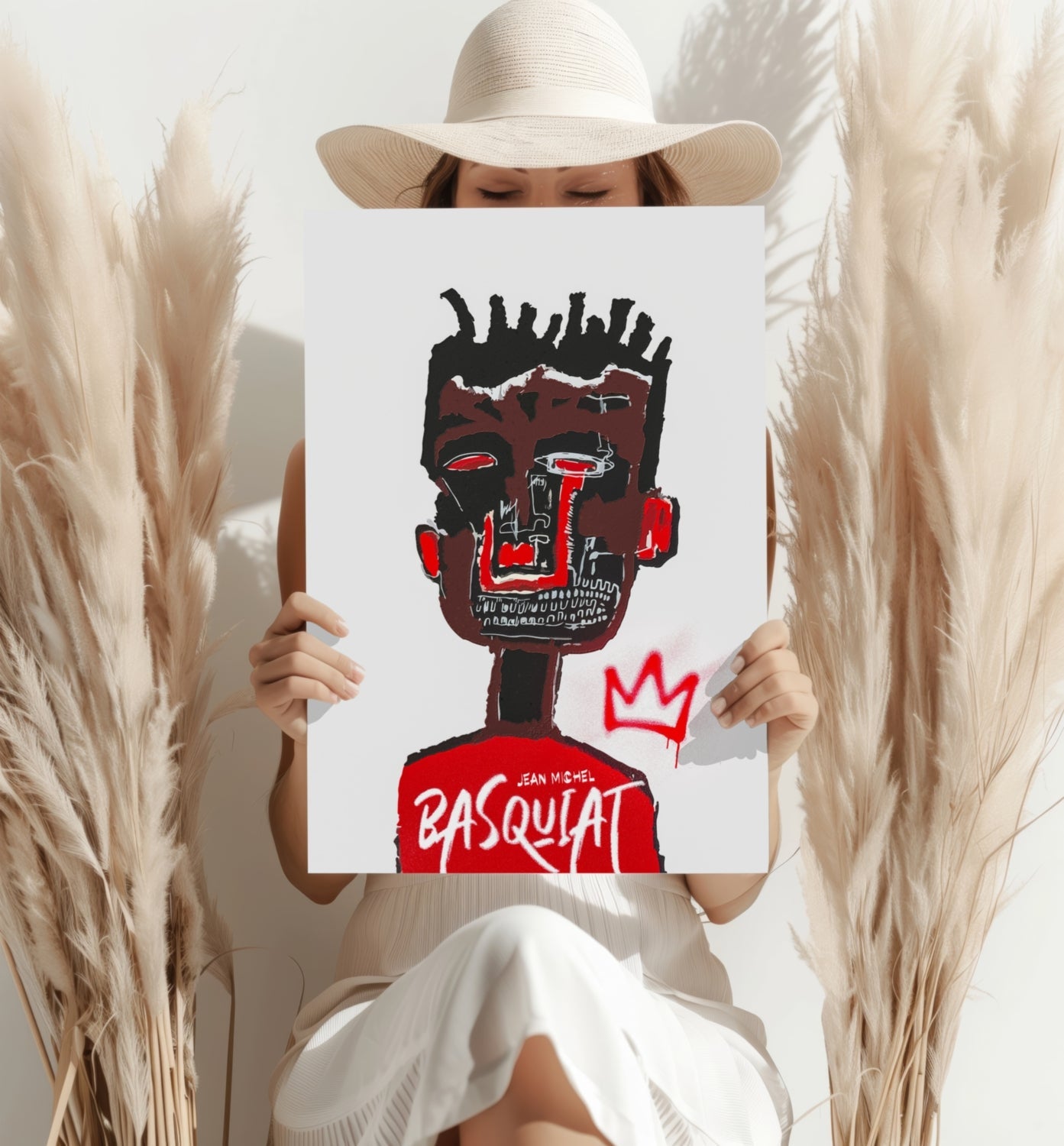 Red Face Portrait Aluminum Print