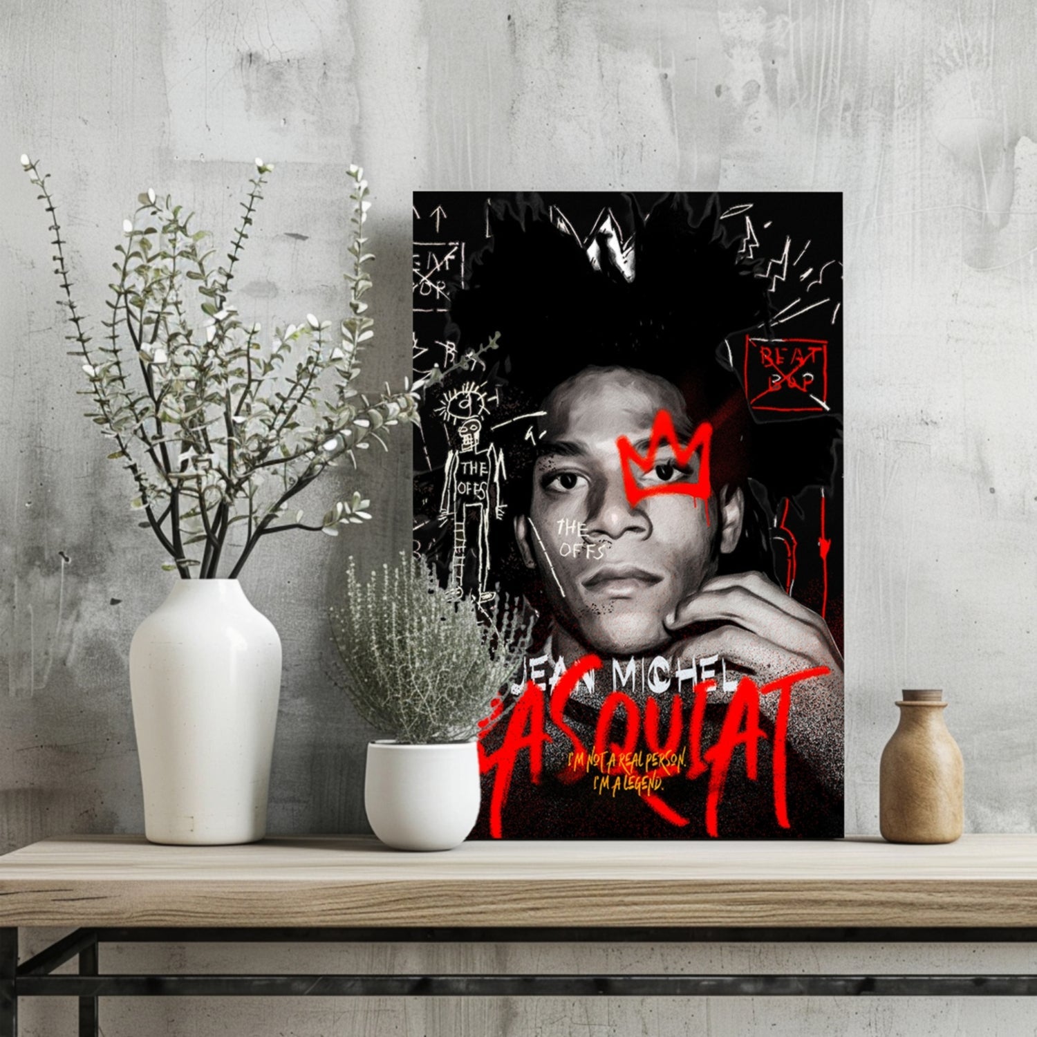 Afro Portrait Red Crown Aluminum Print
