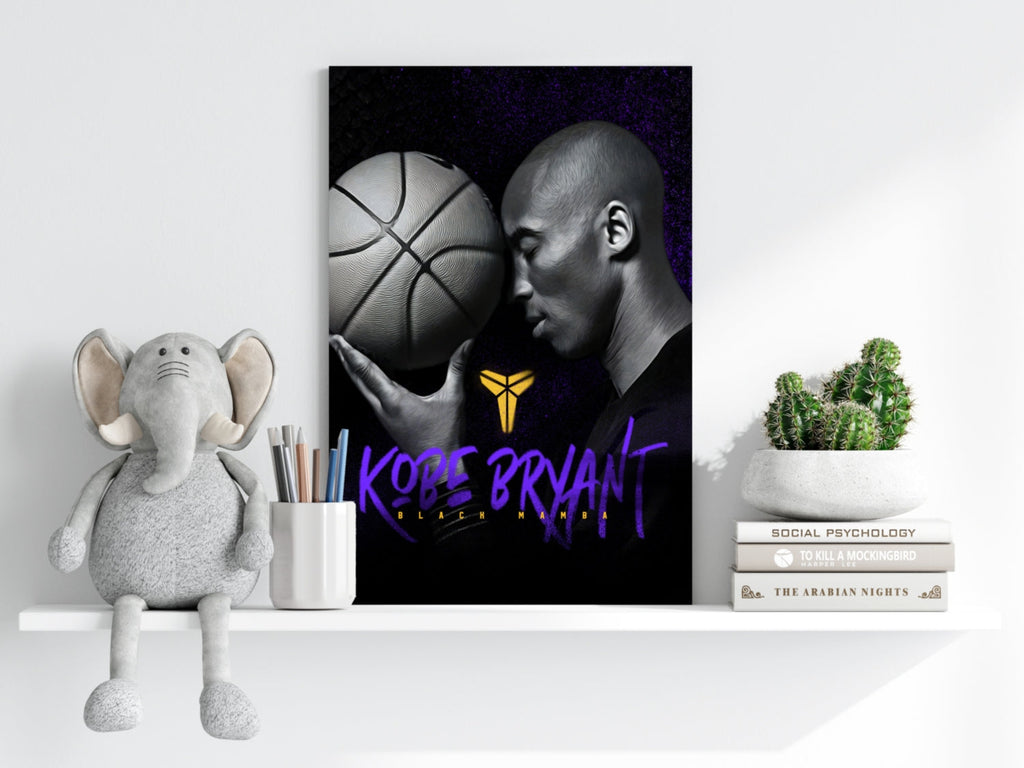 Basketball Player Ball Purple Gold Glow Aluminum Print