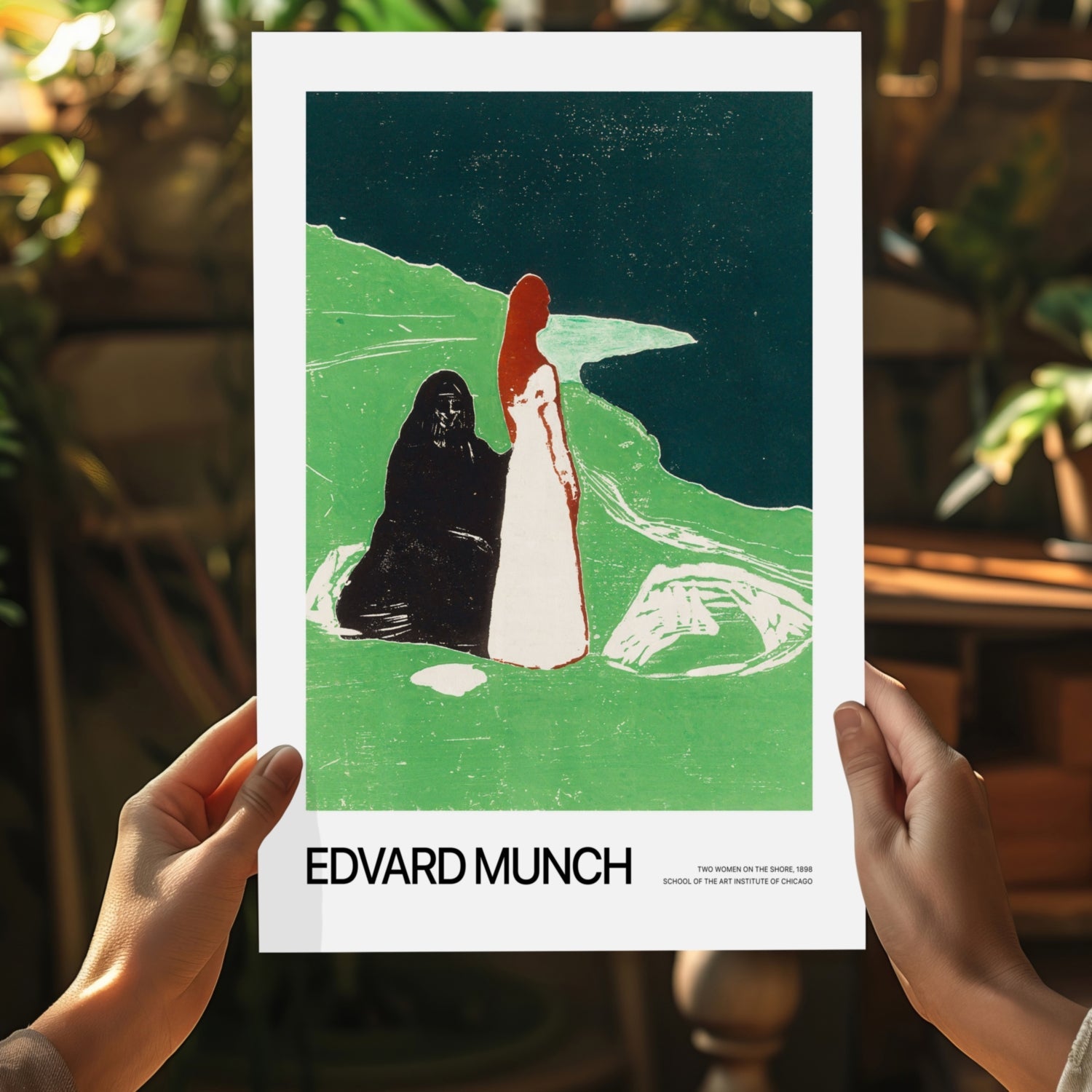 Munch Green Shore Two Women Aluminum Print