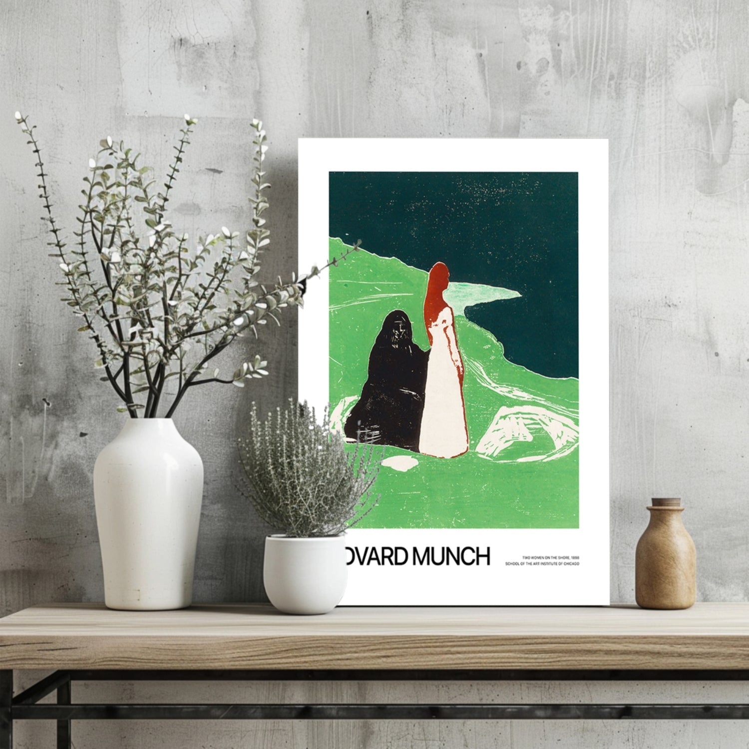 Munch Green Shore Two Women Aluminum Print