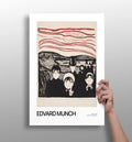 Munch Crimson Sky Anxious Crowd Aluminum Print