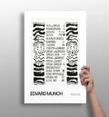 Munch Nordic Word List Sketch Faces Aluminum Print