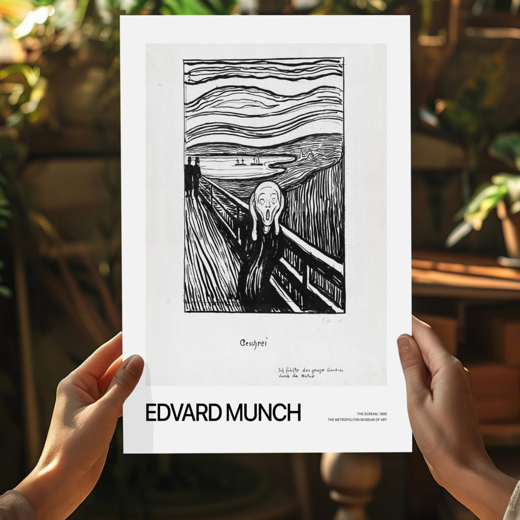 Munch Wavy Line Screaming Figure Bridge Aluminum Print