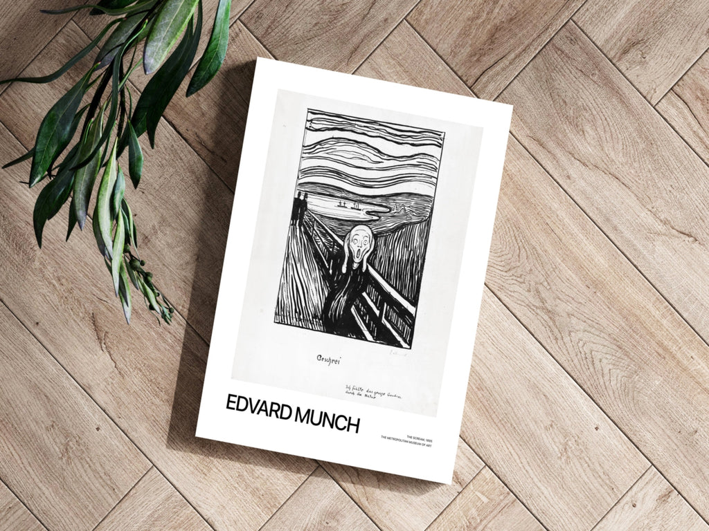 Munch Wavy Line Screaming Figure Bridge Aluminum Print