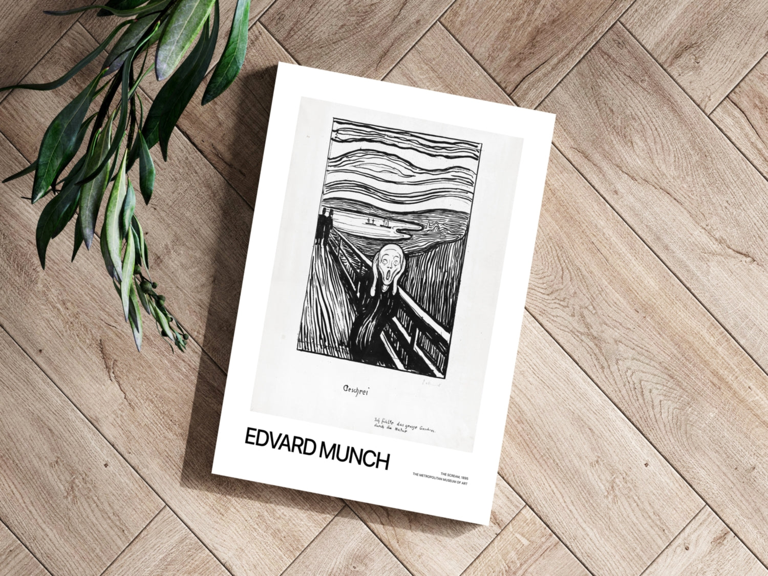 Munch Wavy Line Screaming Figure Bridge Aluminum Print