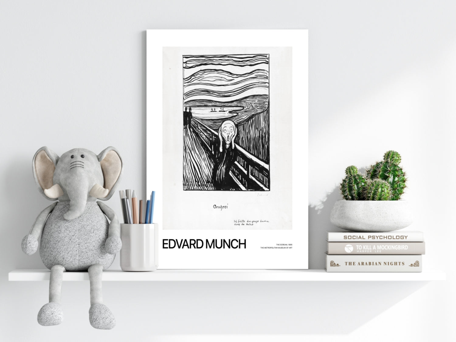 Munch Wavy Line Screaming Figure Bridge Aluminum Print