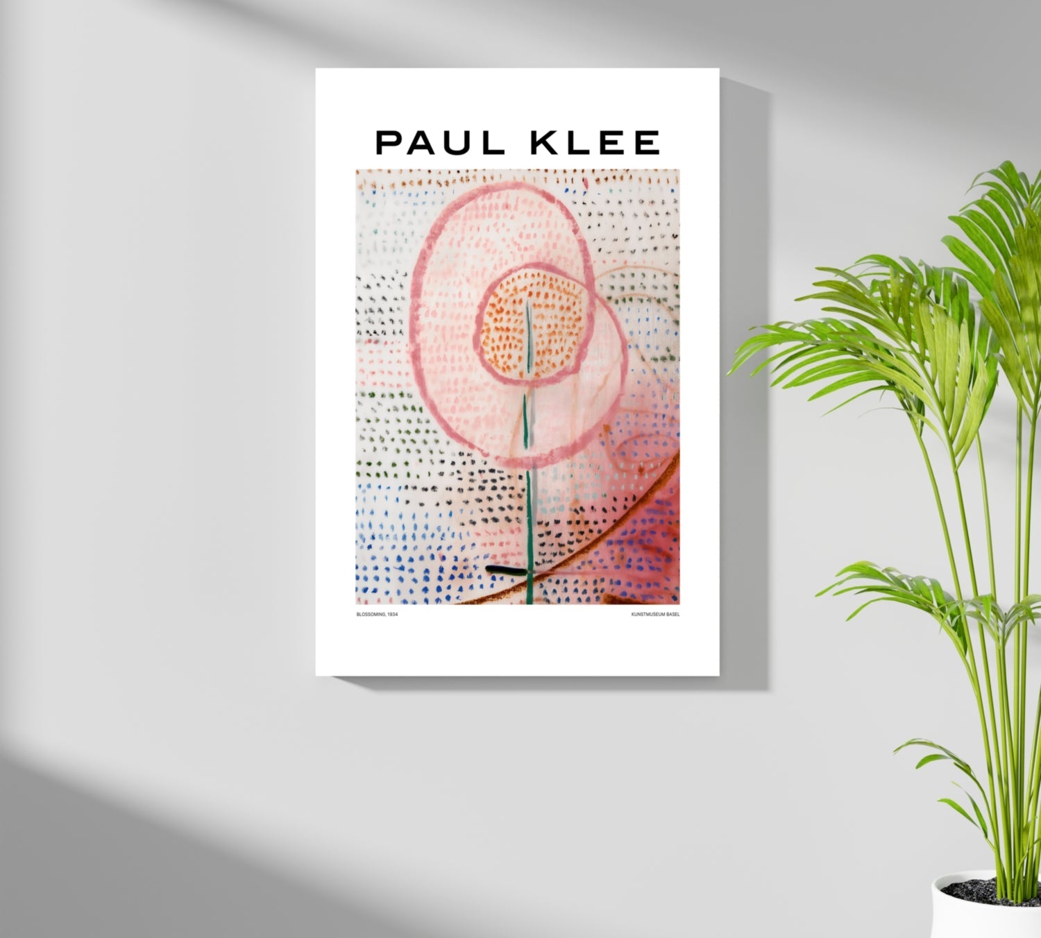 Klee Pink Blossom on Dotted Field Abstract Aluminum Print