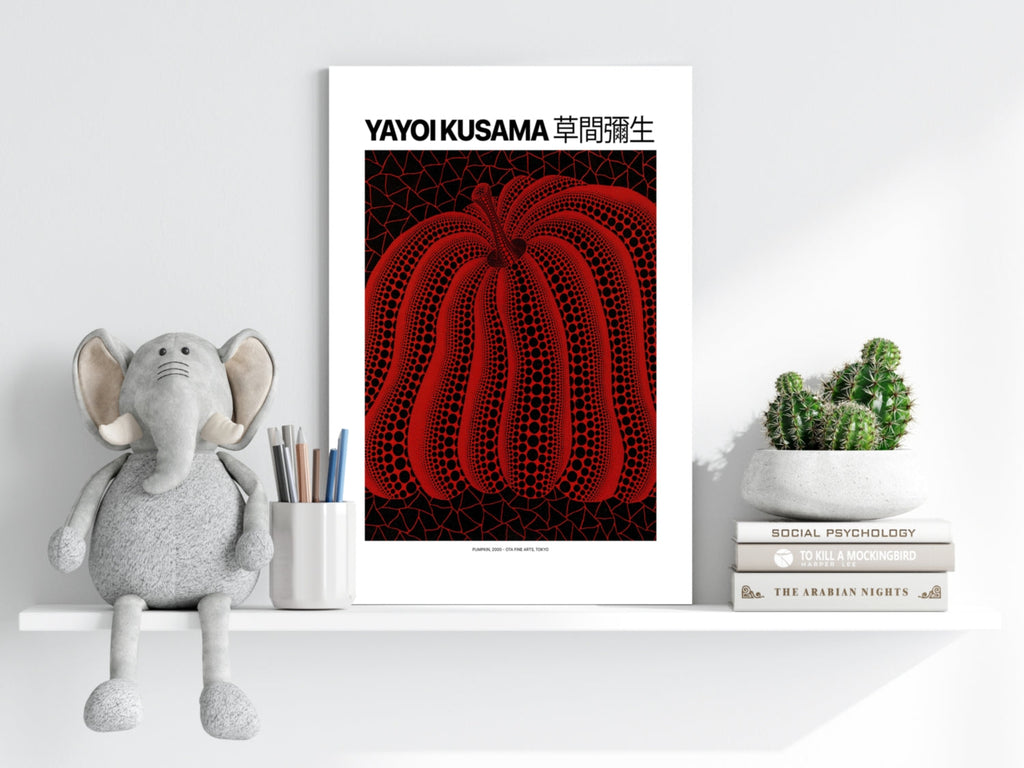Dark Red Dotted Pumpkin Poster Aluminum Print