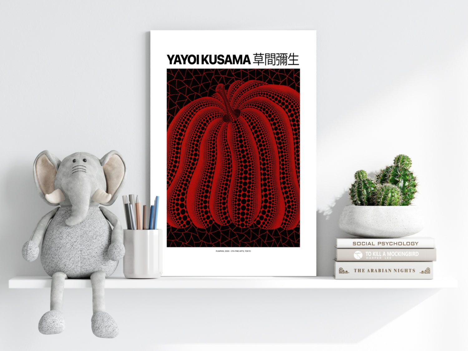Dark Red Dotted Pumpkin Poster Aluminum Print