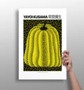 Yellow Black Dotted Pumpkin Aluminum Print