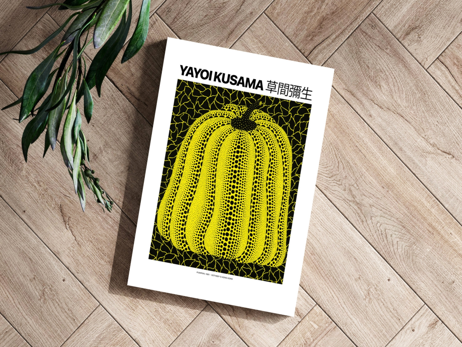 Yellow Black Dotted Pumpkin Aluminum Print