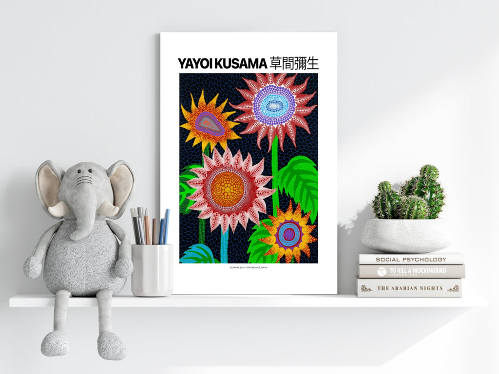 Bold Dotted Sunflower Blooms Aluminum Print