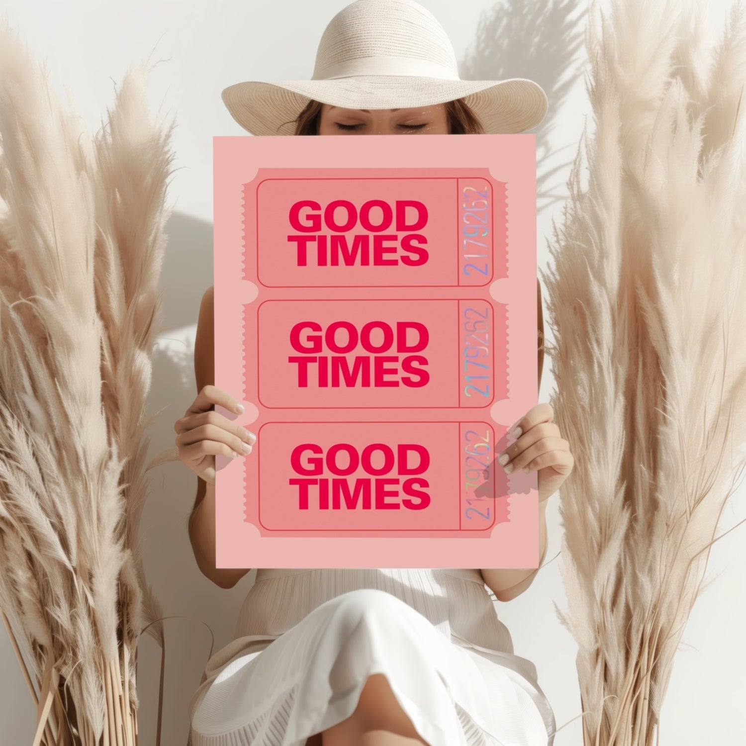 Pink Triple Ticket Stub Good Times Aluminum Print