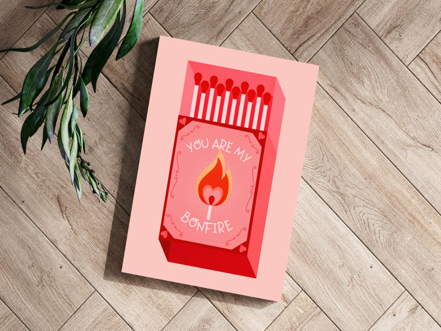 Red Heart Flame Bonfire Matchbox Aluminum Print
