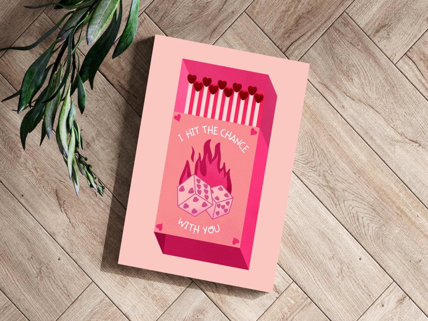 Pink Dice Flame Lucky Matchbox Aluminum Print