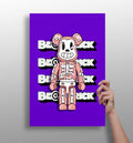Purple Skeleton Toy Bear Figure Aluminum Print