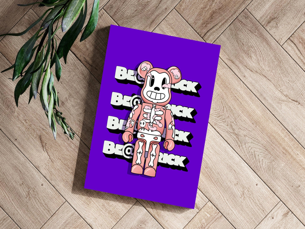 Purple Skeleton Toy Bear Figure Aluminum Print