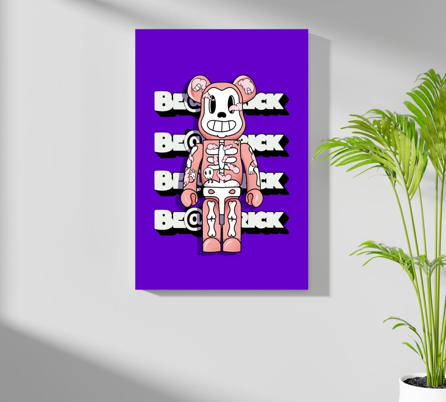 Purple Skeleton Toy Bear Figure Aluminum Print