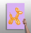 Amber Gold on Lavender Balloon Dog Aluminum Print