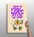 Purple Retro Type Daisy Cocktail Club Aluminum Print
