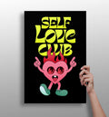Neon Yellow Type Flaming Pink Heart Club Aluminum Print