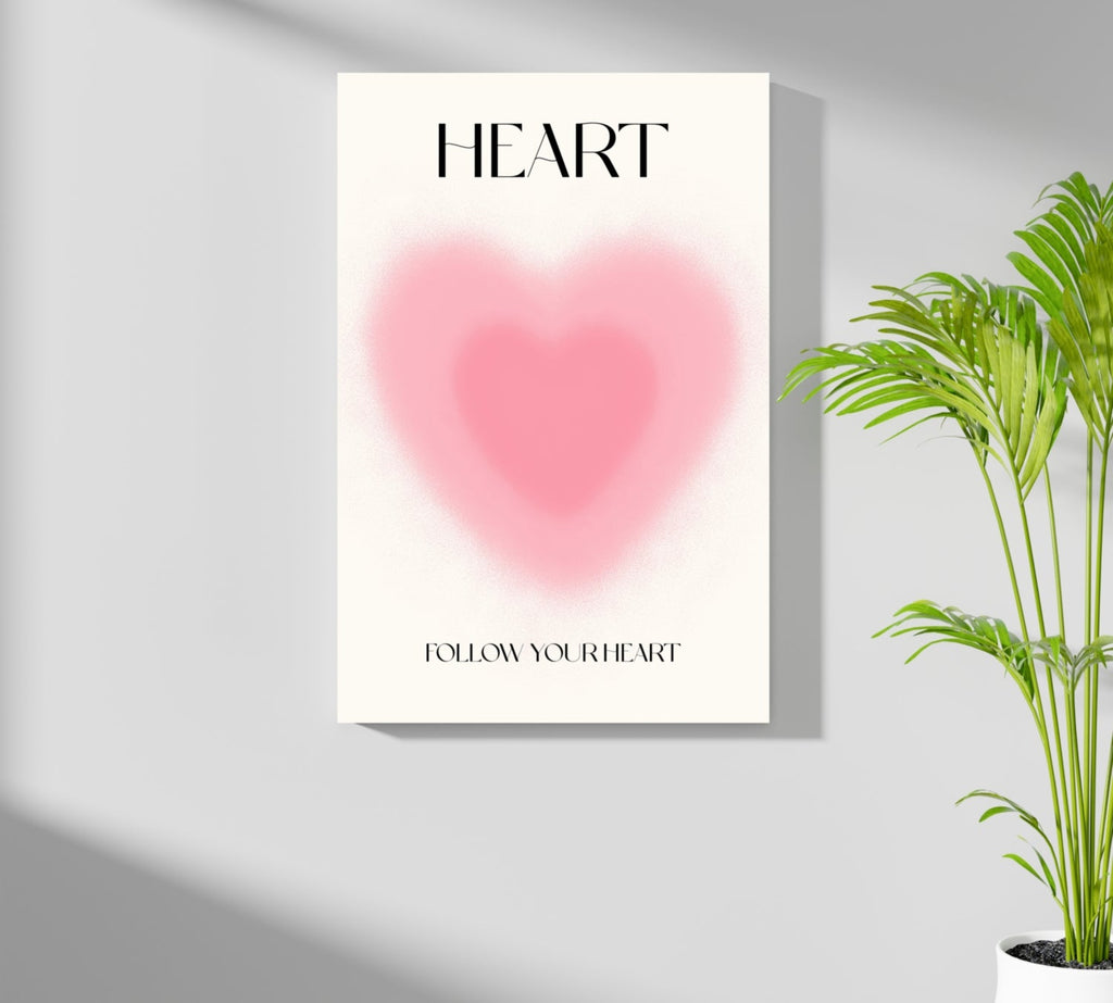 Pink Aura Gradient Follow Your Heart Aluminum Print
