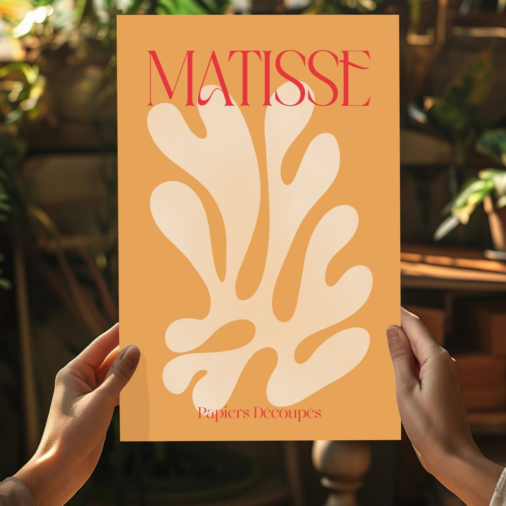 Matisse Orange Cut Paper Coral Leaf Shape Aluminum Print