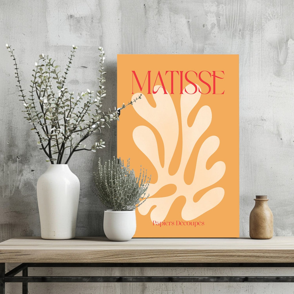 Matisse Orange Cut Paper Coral Leaf Shape Aluminum Print