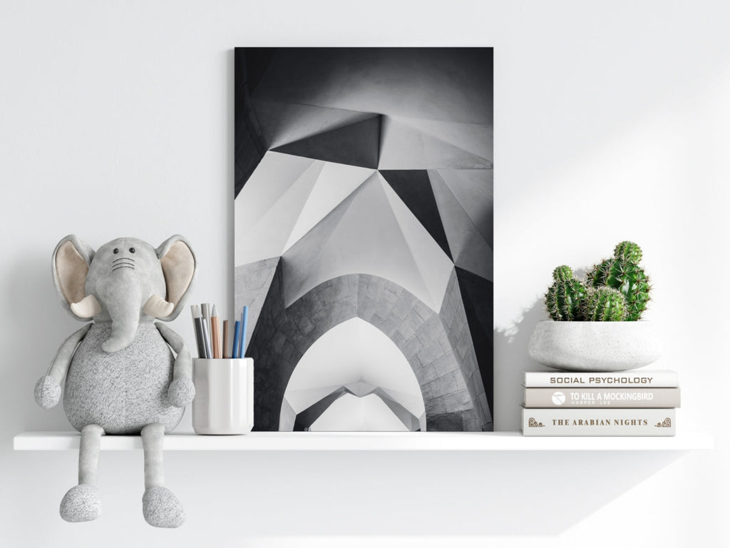 Faceted Concrete Arches Geometric Aluminum Print