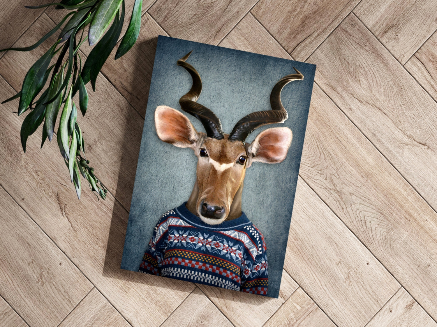 Antelope In Knit Sweater Portrait Aluminum Print