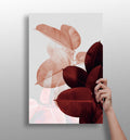 Blush and Burgundy Rubber Plant Leaves Aluminum Print