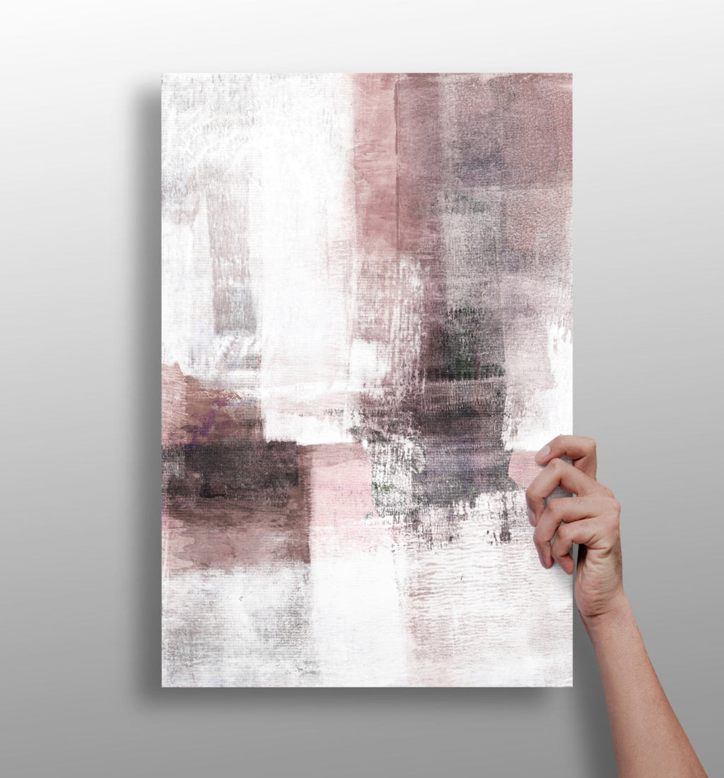 Blush Pink Gray Abstract Aluminum Print