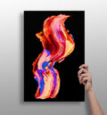 Coral and Blue Fluid Swirl Aluminum Print
