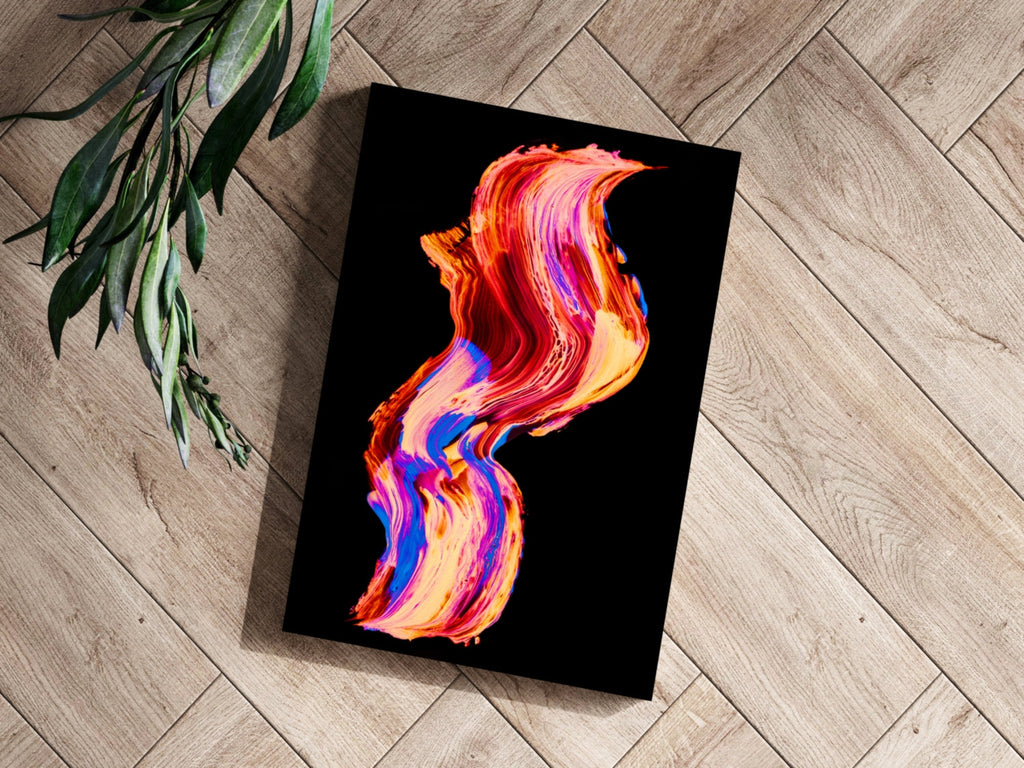 Coral and Blue Fluid Swirl Aluminum Print