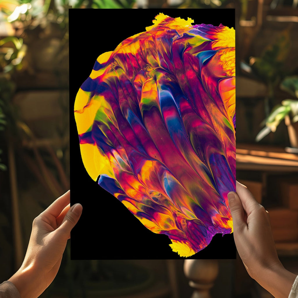 Iridescent Feather Burst Aluminum Print