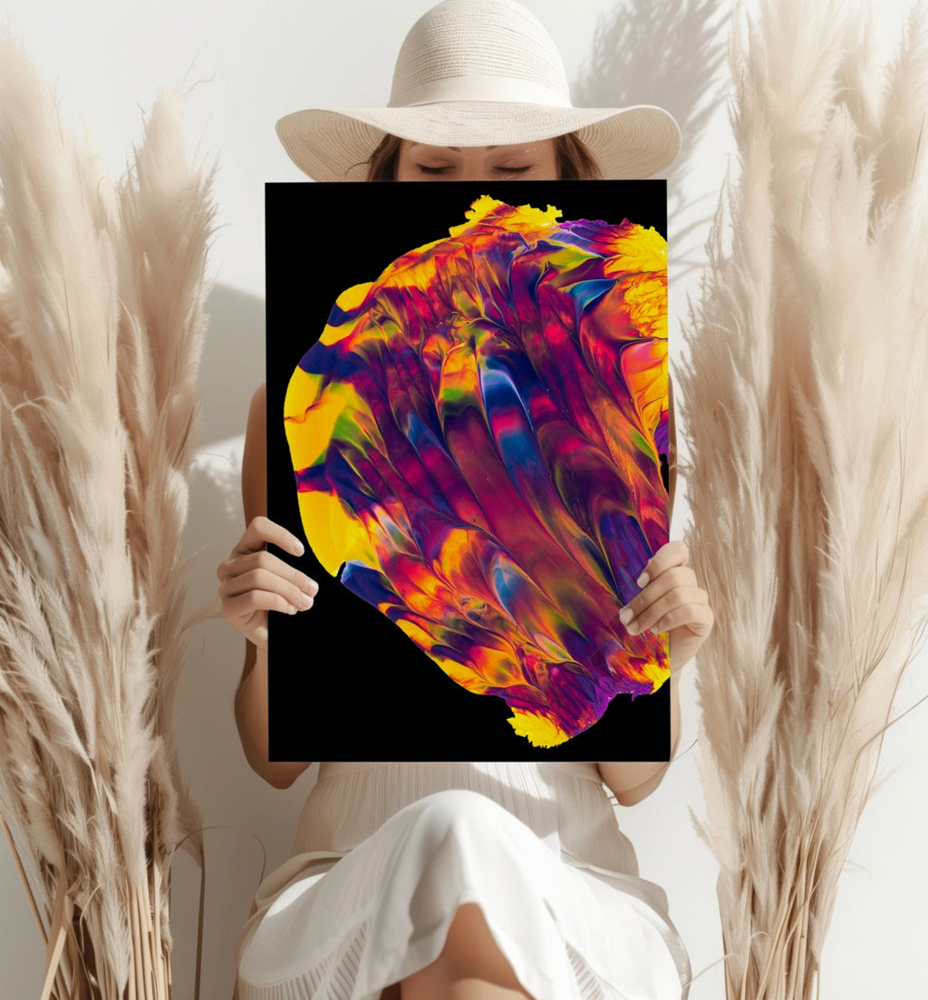 Iridescent Feather Burst Aluminum Print