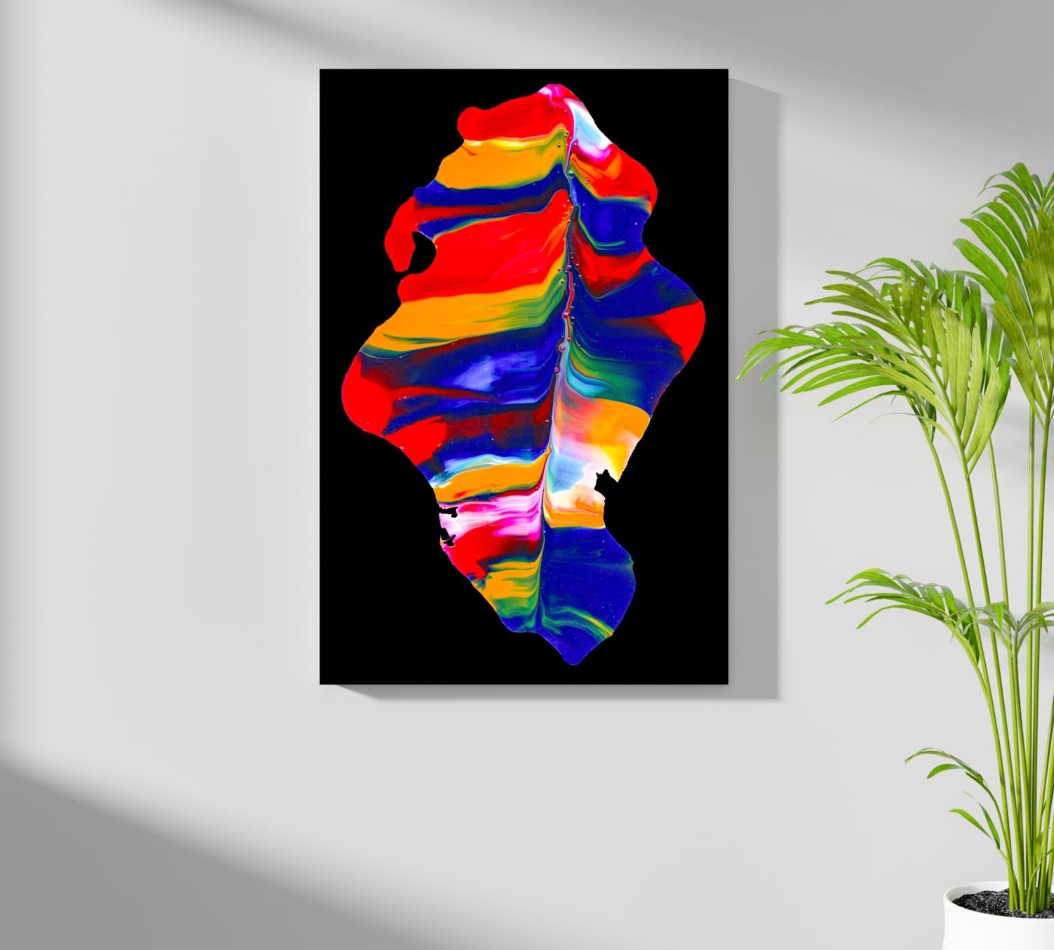 Rainbow Ribbon Marble Blob Aluminum Print