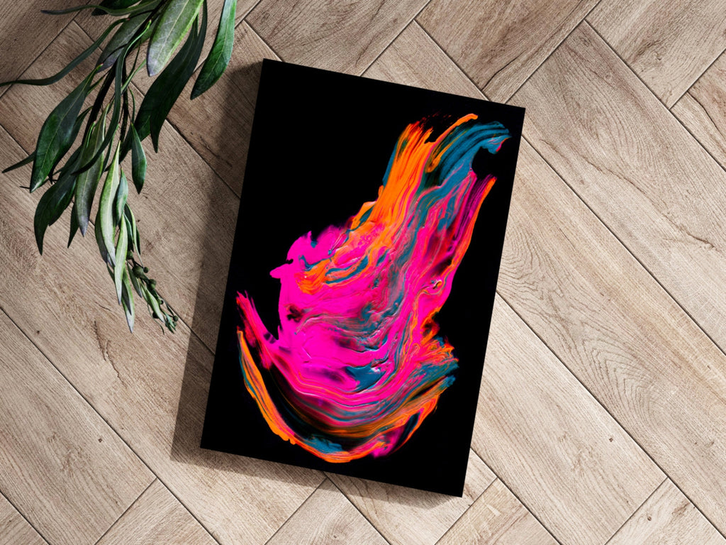Neon Pink Paint Splash Aluminum Print