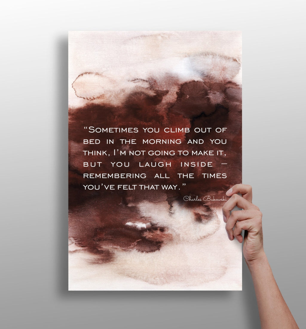 Rust Watercolor Wash Morning Quote Aluminum Print
