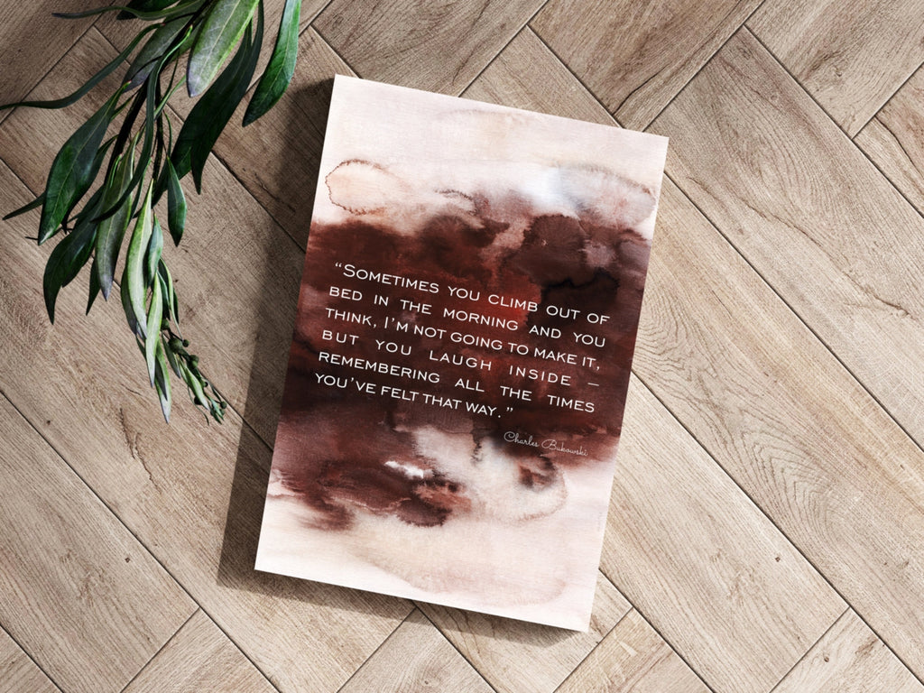 Rust Watercolor Wash Morning Quote Aluminum Print