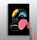 Single Line Eye and Lips Face Aluminum Print
